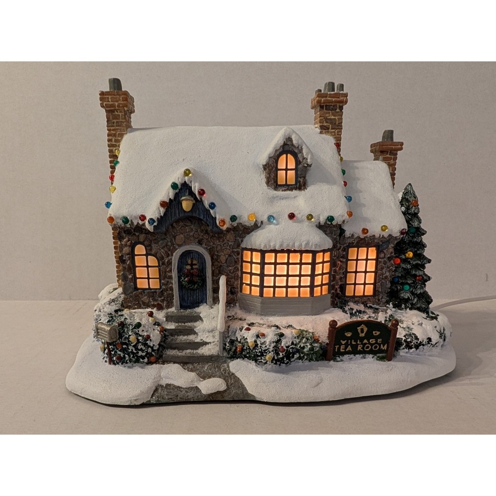 Vintage Thomas Kinkade Hawthorne Village Village Tea Room Christmas Lighted